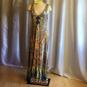 APT.9 sleeveless maxi dress in small paisley patrn